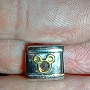 Italian Link Stainless Steel Mickey mouse imprint bracelet Charm